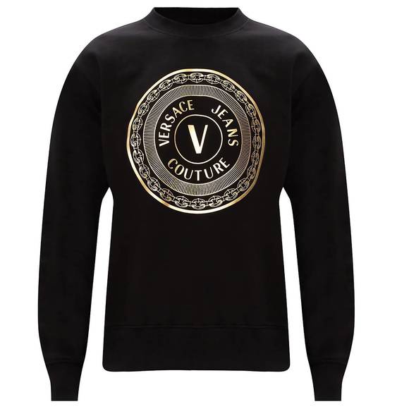 NEW VERSACE men's cotton sweater in black